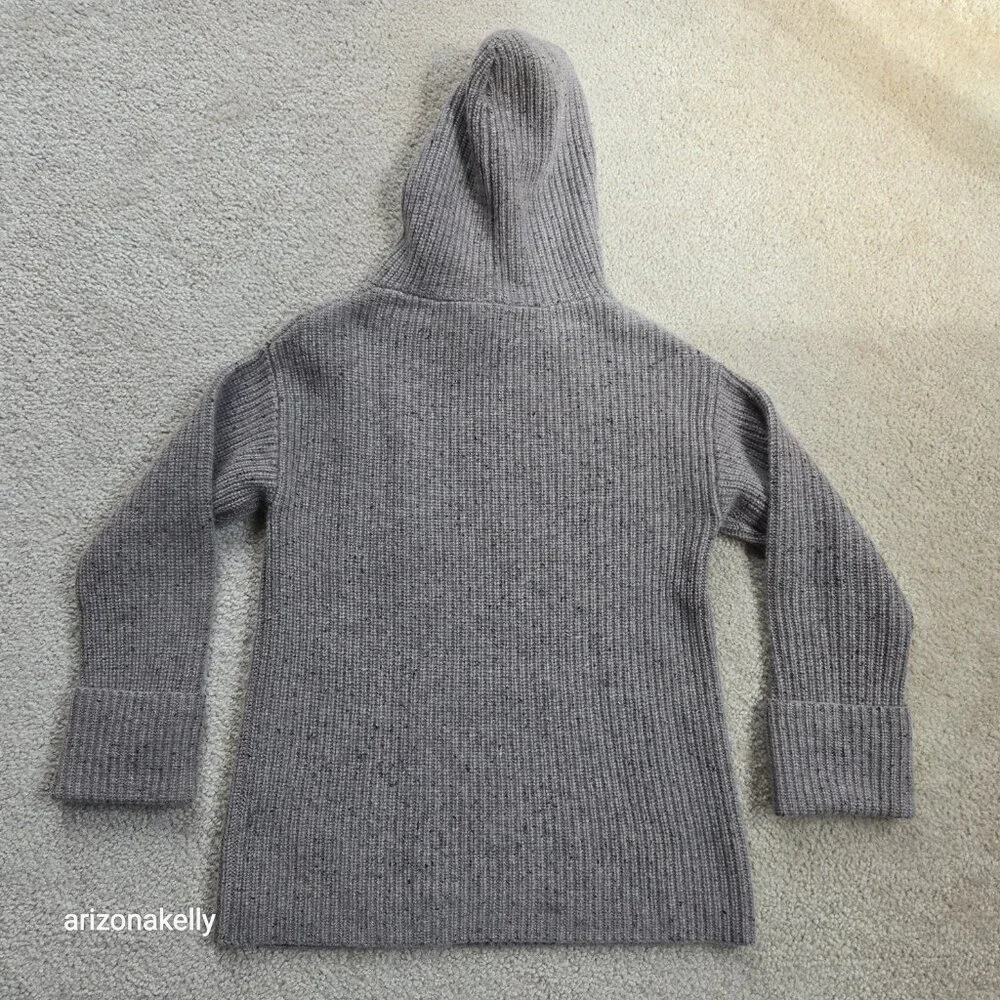 NWOT Ann Taylor Flecked Cashmere Ribbed Hoodie Thick - Picture 13 of 14